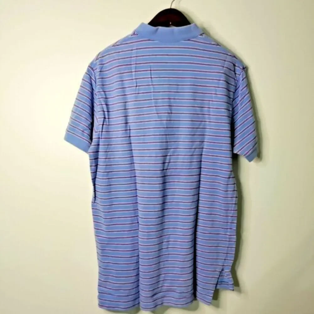 RALPH LAUREN POLO‎ Classic Fit Men L Golf Shirt Purple/Pink Striped Short Sleeve
